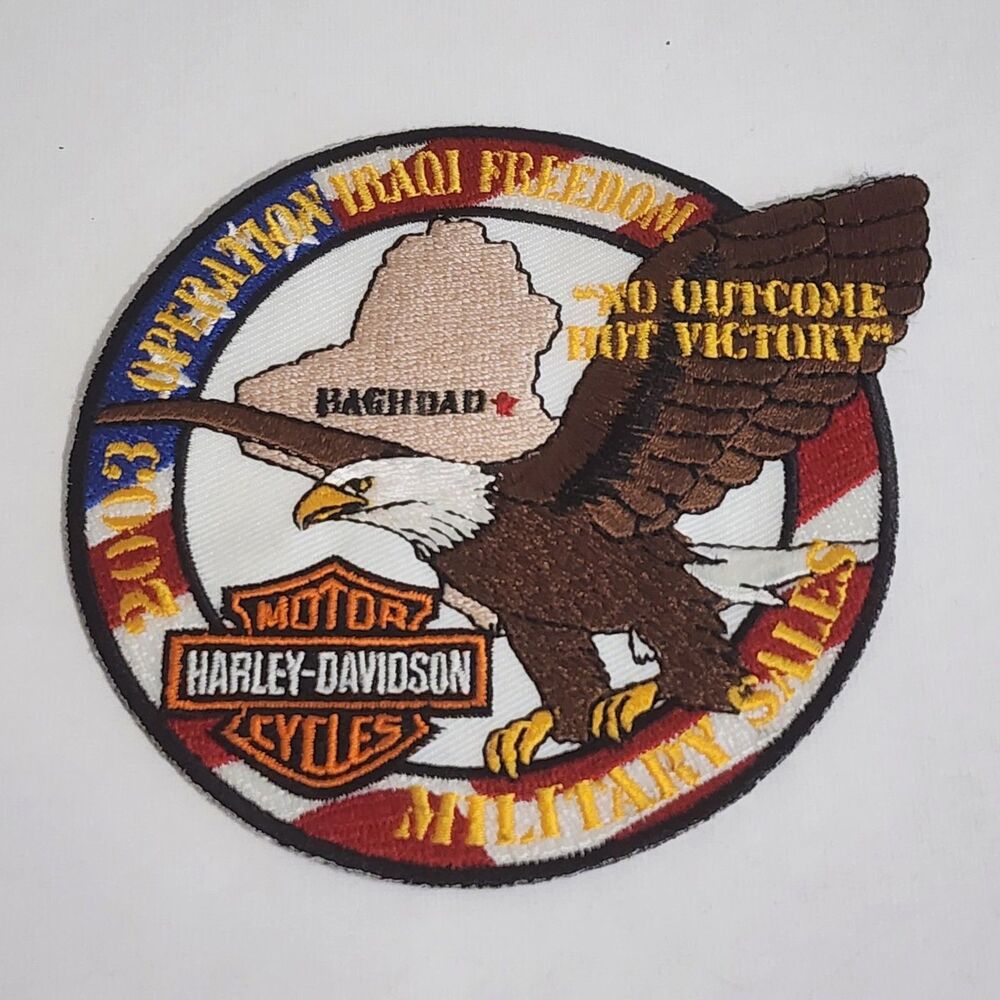 Harley Davidson Military Patch Operation Iraqi Freedom 3 1/2” Vintage 2003